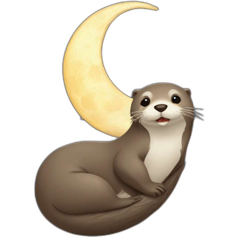 otter hugging the moon emoji