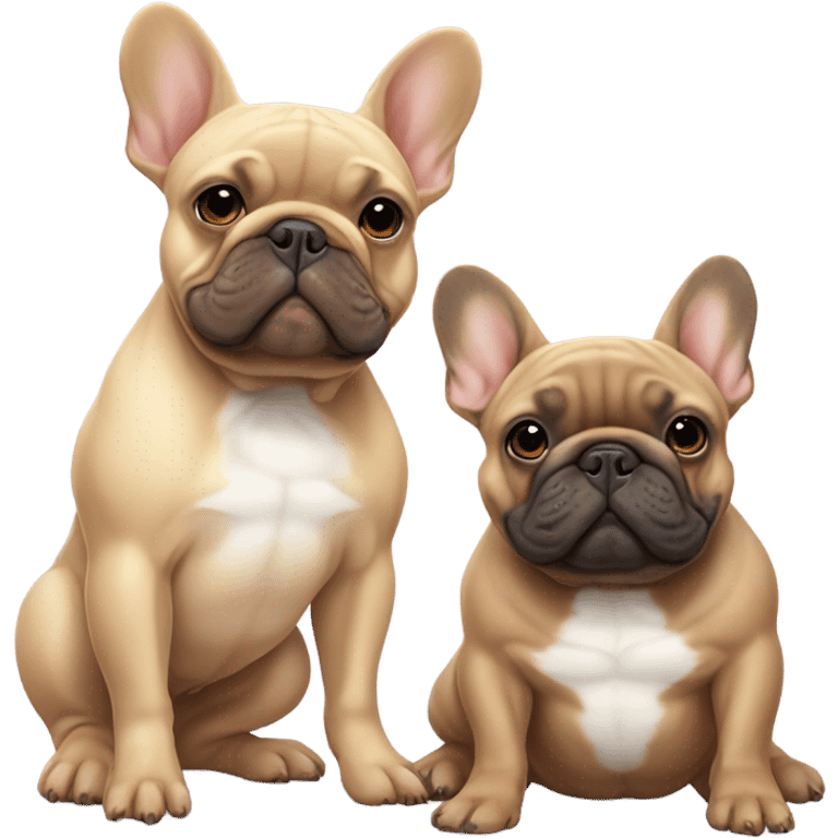 Lilac and Tan and fawn French bulldog friends emoji