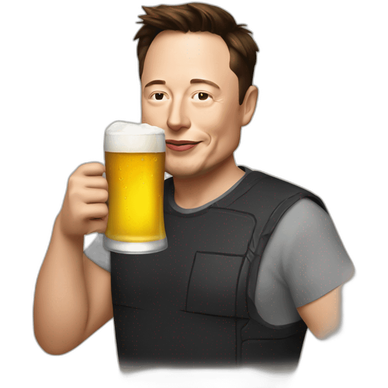 Elon musk drinking beer emoji