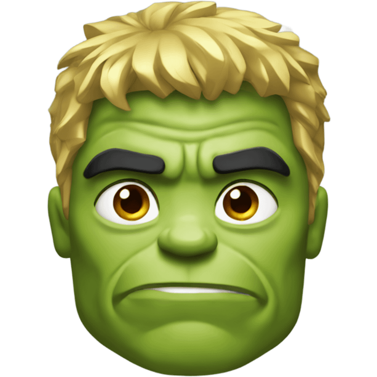 Hulk gold hair and eyebro emoji