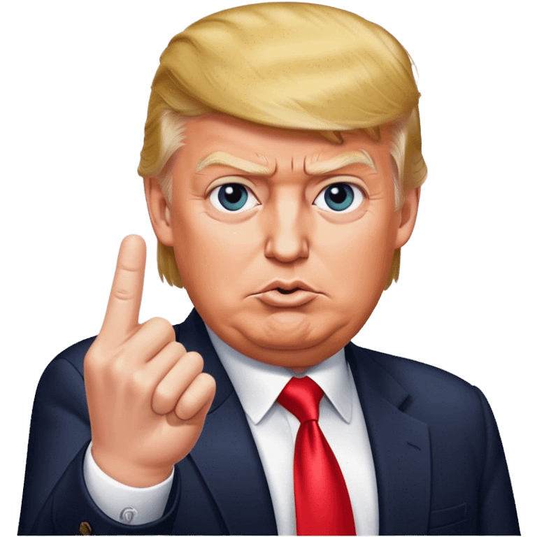 donald trump shows one finger photorealistic emoji