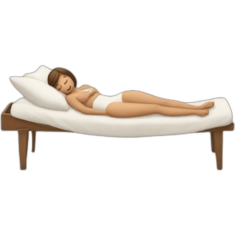 une femme qui dort dans un lit emoji