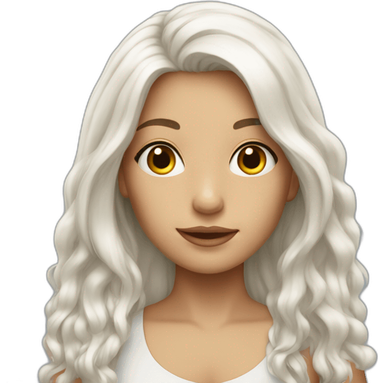 A girl with long white hair emoji