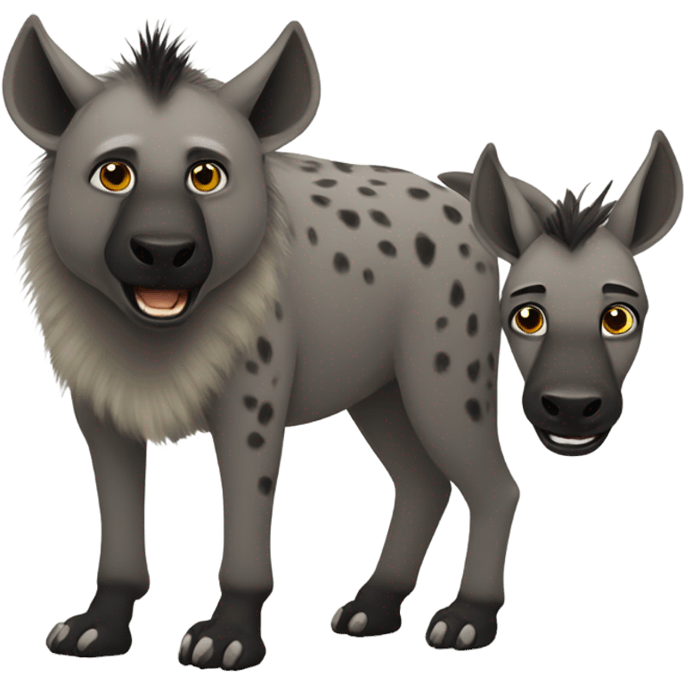 Gay hyena and donkey emoji