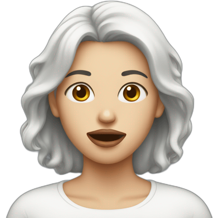 Woman with milk on her mouth emoji