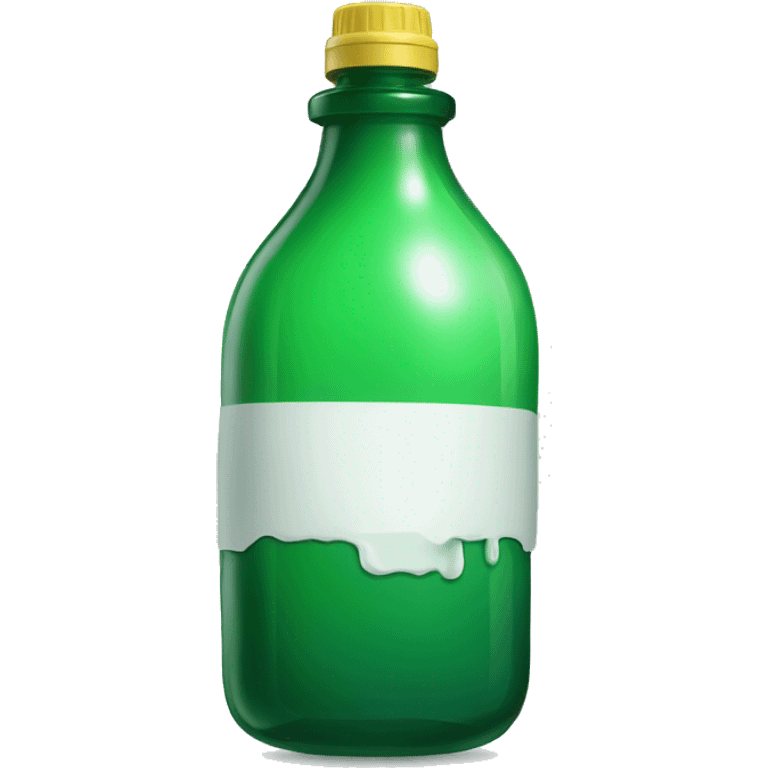 Green bottle with text drip emoji