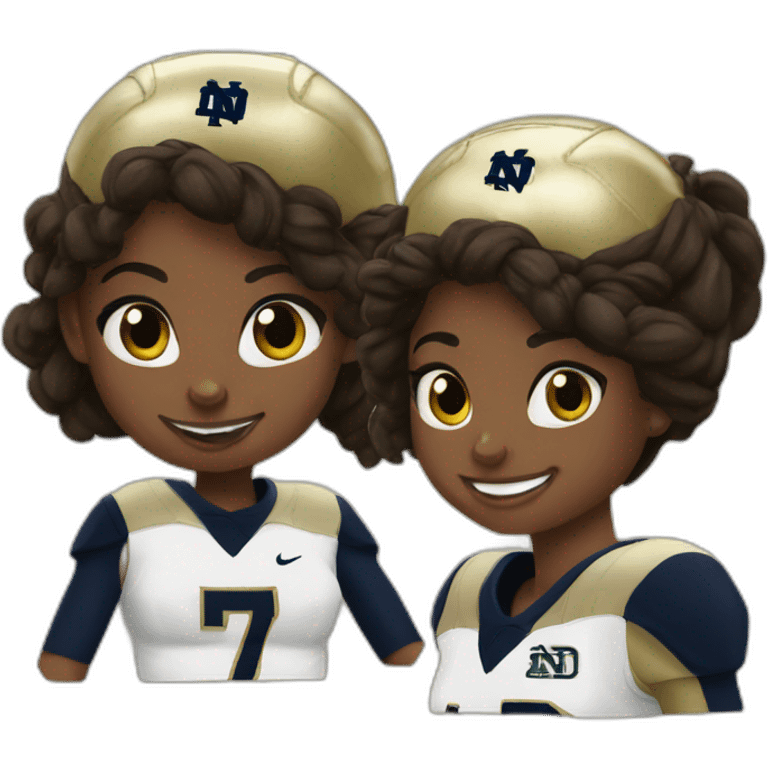 3 girls notre dame football emoji