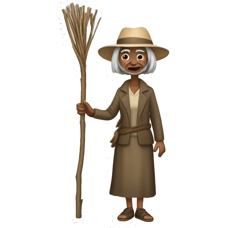 an verry old waling with stick women emoji