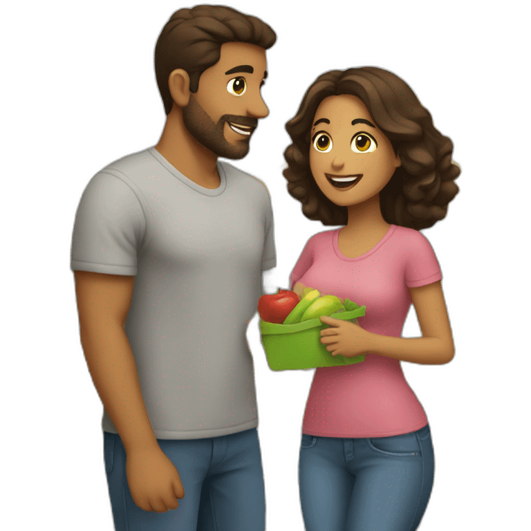 latin couple shopping together emoji