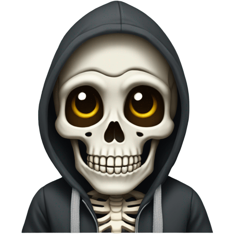 Skeleton in a hoodie emoji