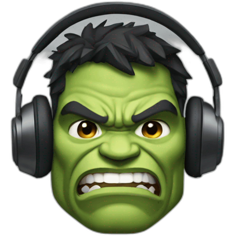 Hulk with headphones  emoji