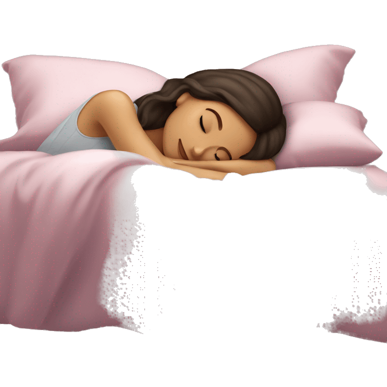 Coquette brunette girl sleeping  emoji