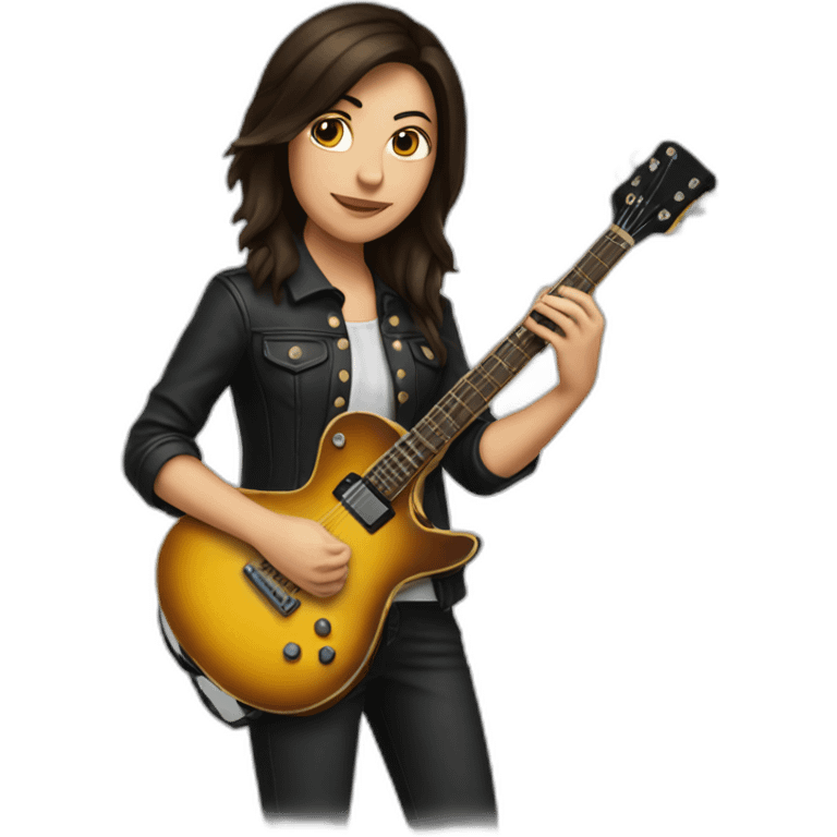 Brunette guitarist emoji