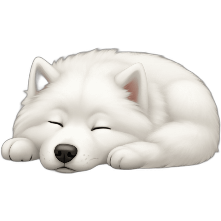 Samoyed sleeping emoji