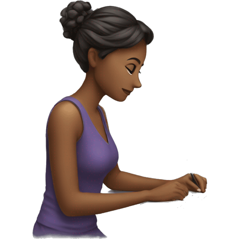 Woman writing on Laptop  emoji