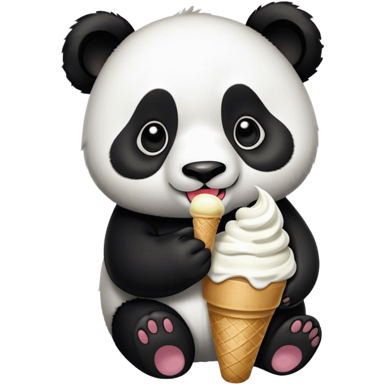 Panda eating ice cream emoji