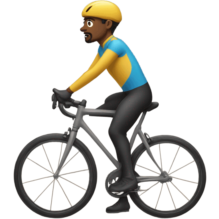 cyclist wearing a spandex clothes carrying a bicycle emoji