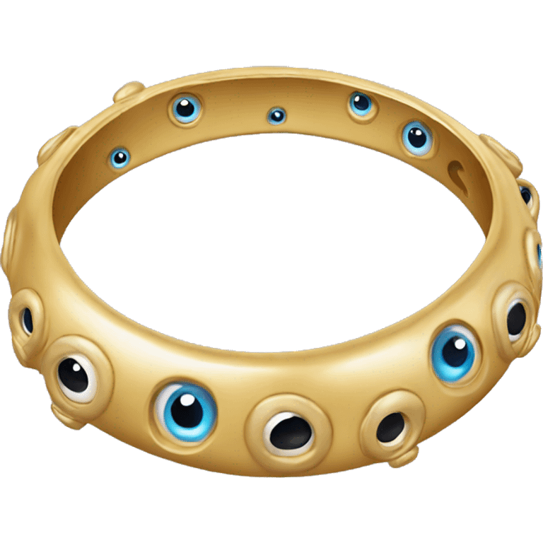 very thin gold bangle ring studded with eyeballs emoji