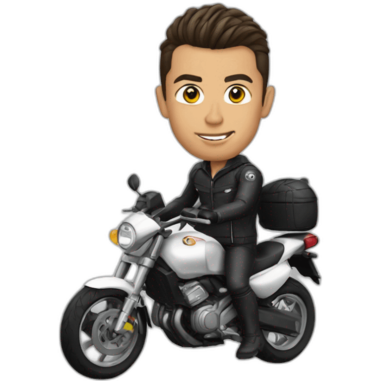 Cristiano Ronaldo en moto emoji