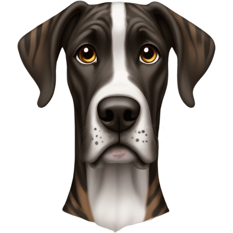 A brindle brown and black striped Great Dane named blossom emoji