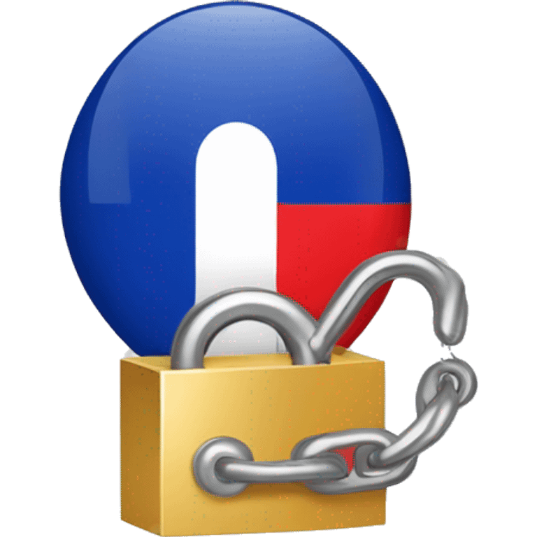 cadenas cybersécurité avec drapeau français  emoji