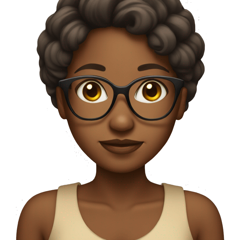 Brown skin girl with glasses  emoji