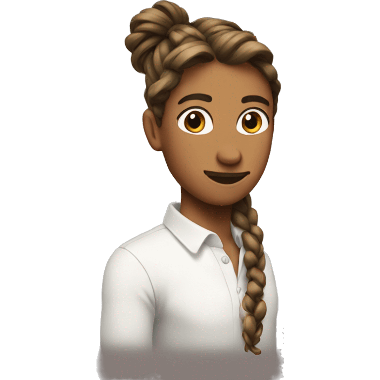 Emoji with ponytail emoji