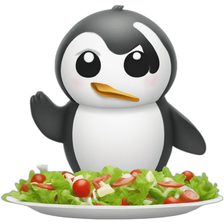 Pingouin avec salade emoji