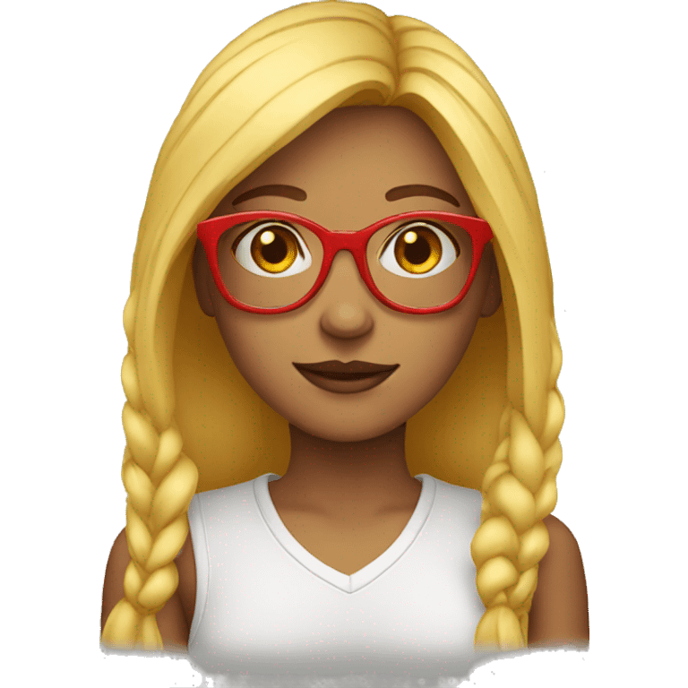 Red glasses teenage girl emoji