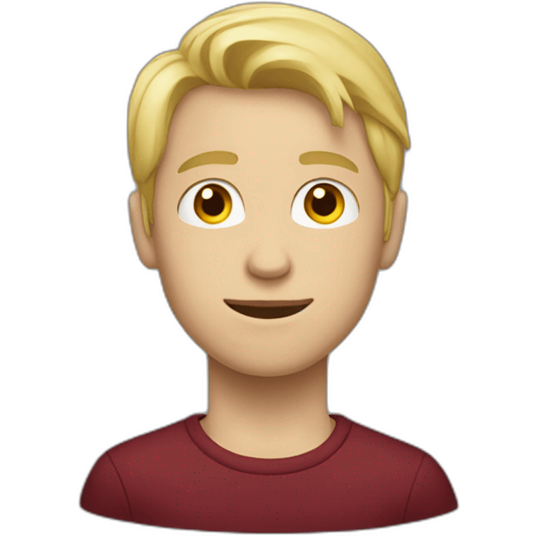 blond teenage boy with maroon shirt emoji