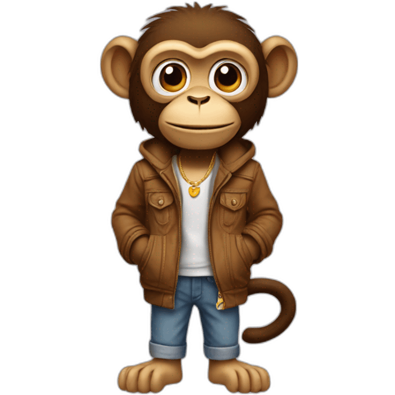 cool monkey wearing clothes emoji