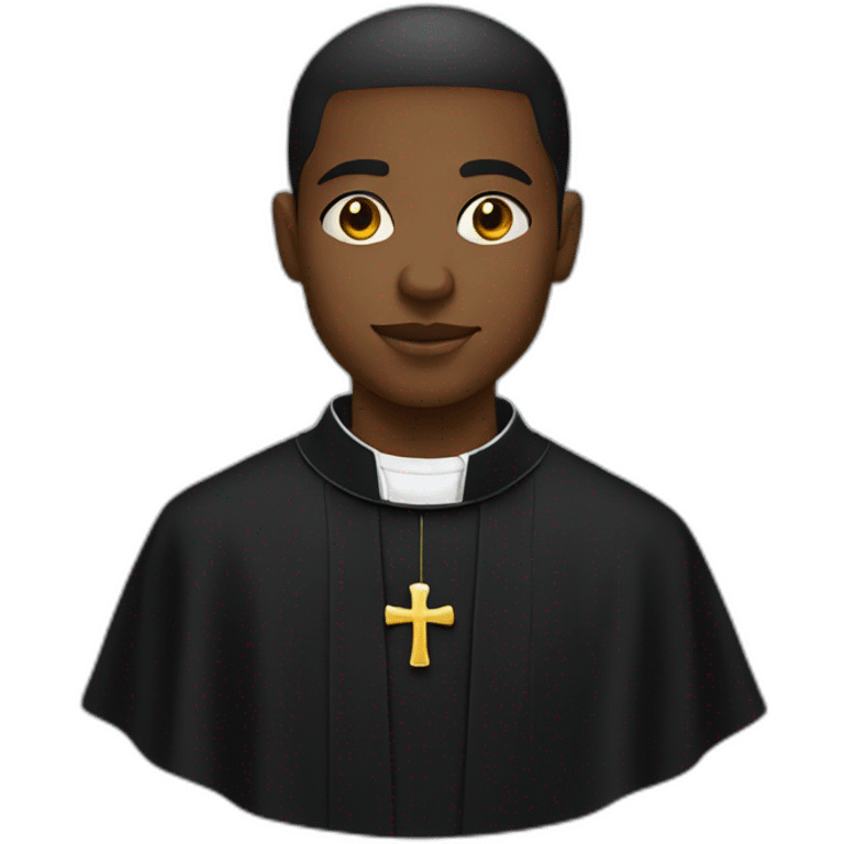 young black priest emoji