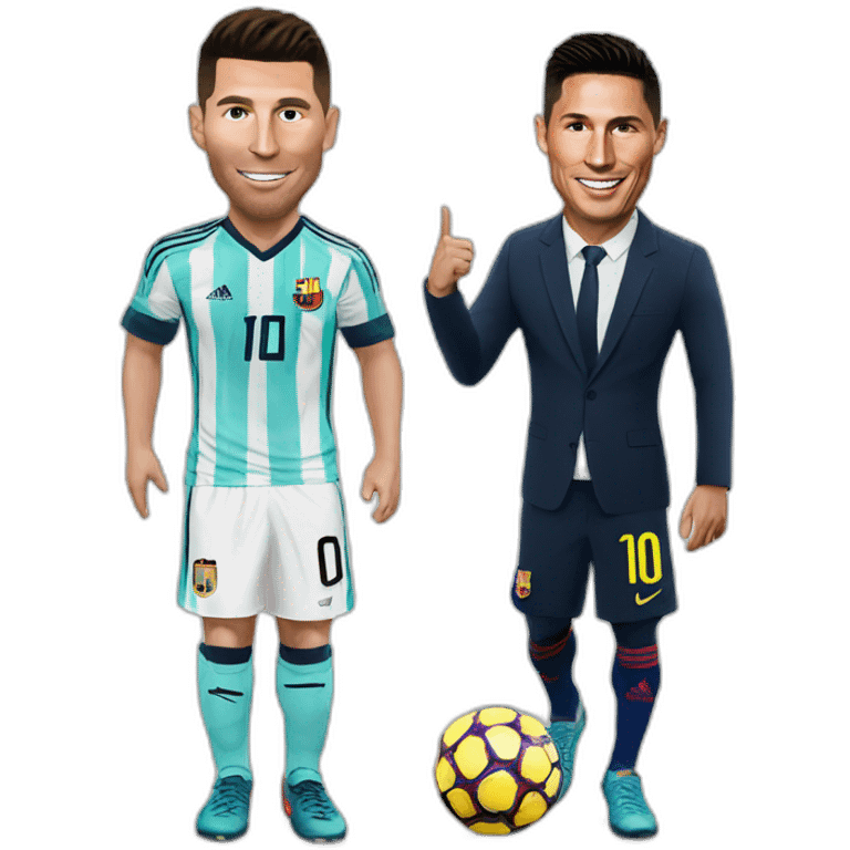 Ronaldo with messi emoji