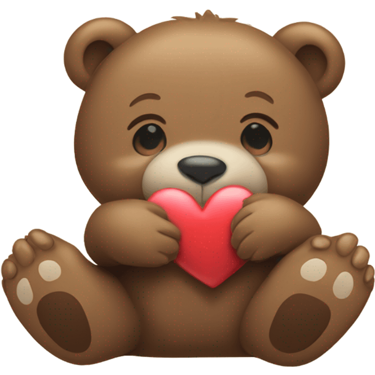 Bear holding heart emoji