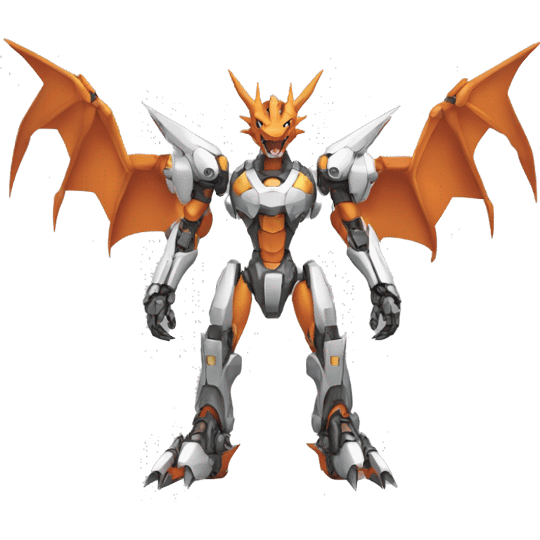 Mechanical Guilmon-Charizard-Medabot-Mecha full body emoji