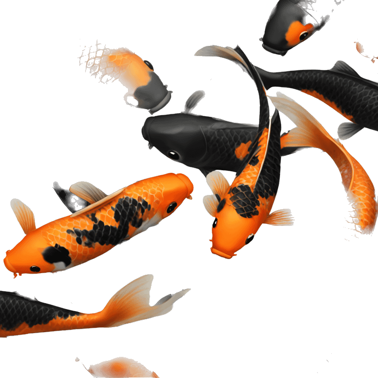 Koi fish black orange emoji