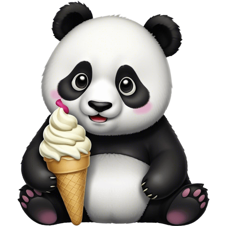 Panda eating ice cream emoji