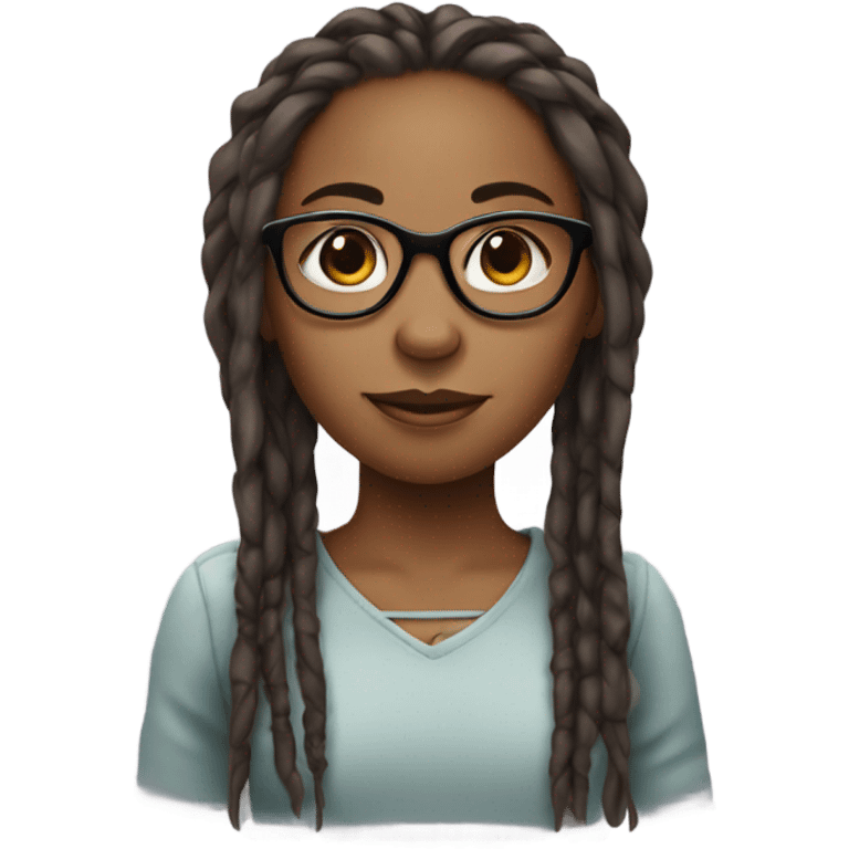 Girl with dreads and glasses  emoji