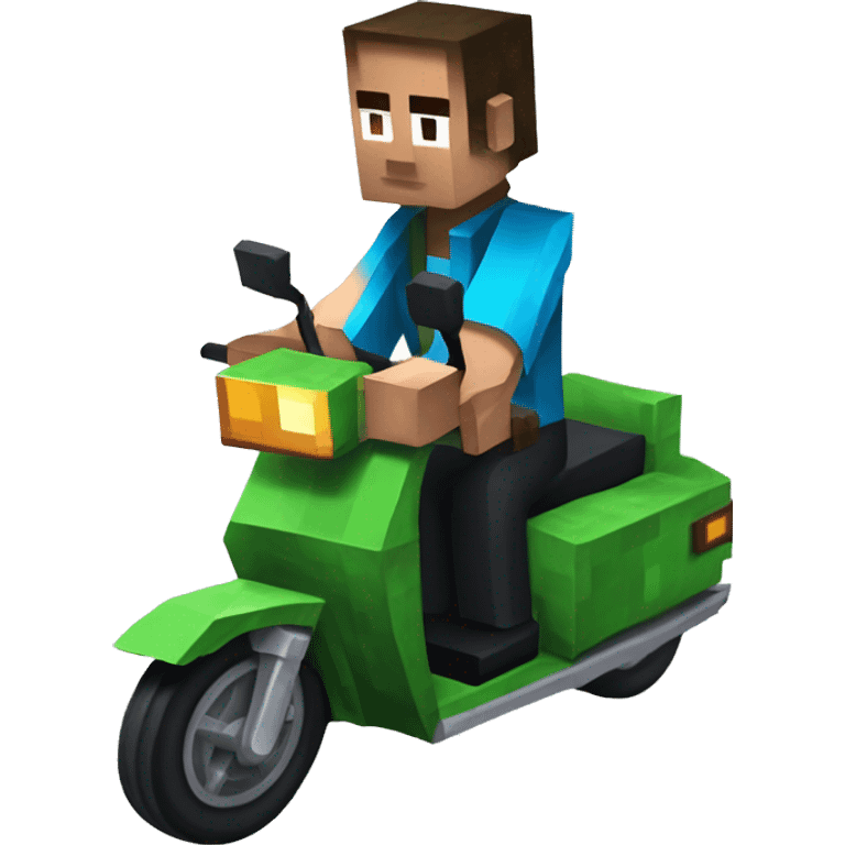 eric zemmour playing Minecraft on a scooter emoji