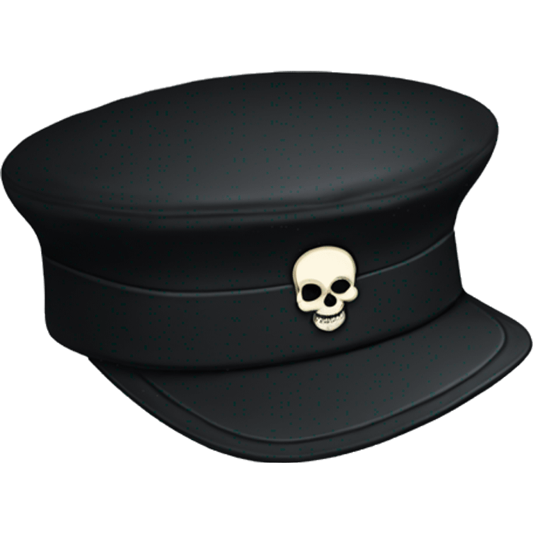 A black peaked cap with a skull insignia  emoji