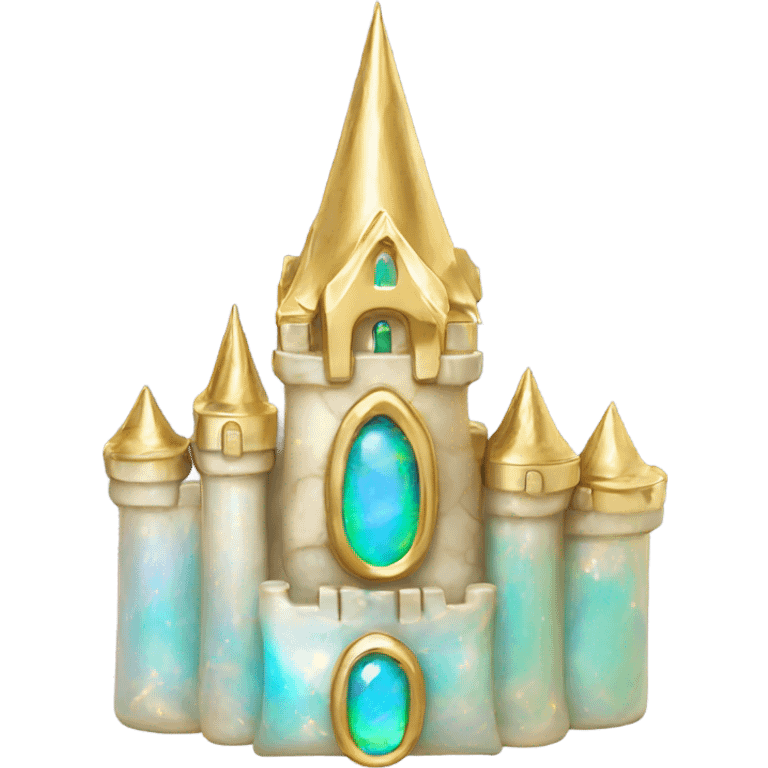 opal crystal gemstone castle gold accent emoji