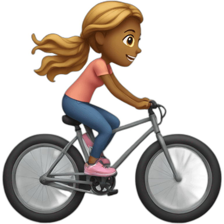 Girl riding bike emoji