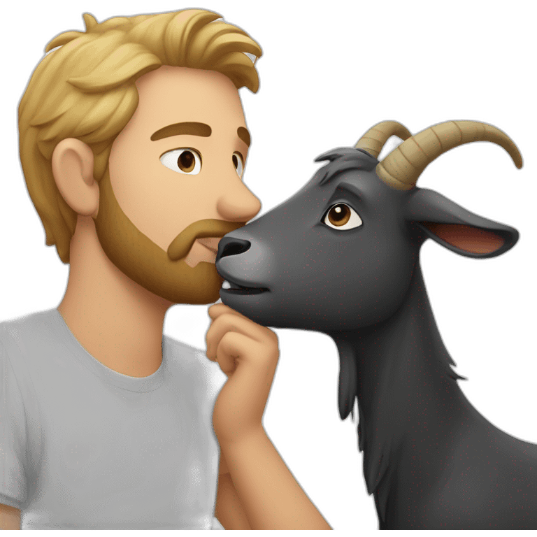 Donny kissing a goat emoji