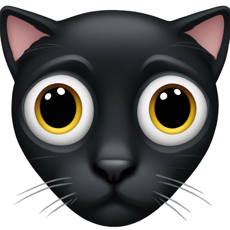 Black cat with sad eyes  emoji