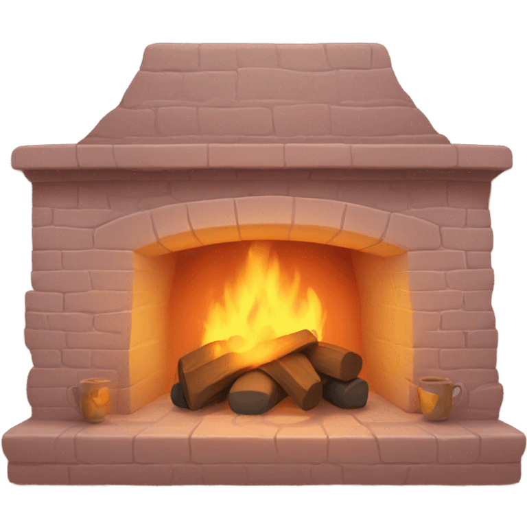 Fireplace cuddle emoji