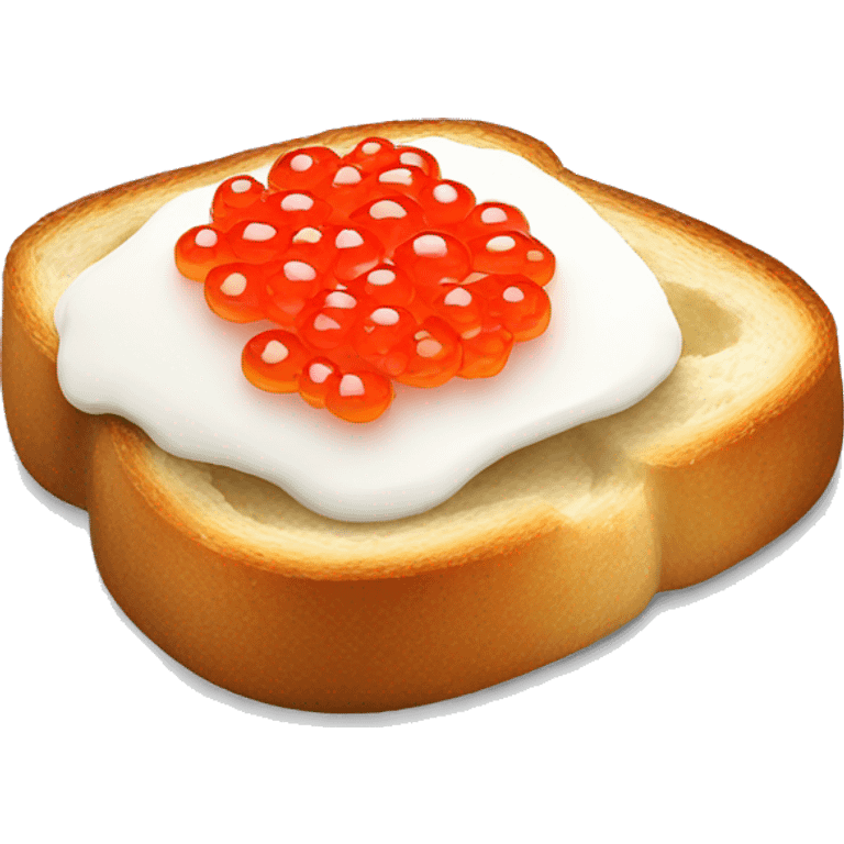 Red caviar on toast  emoji