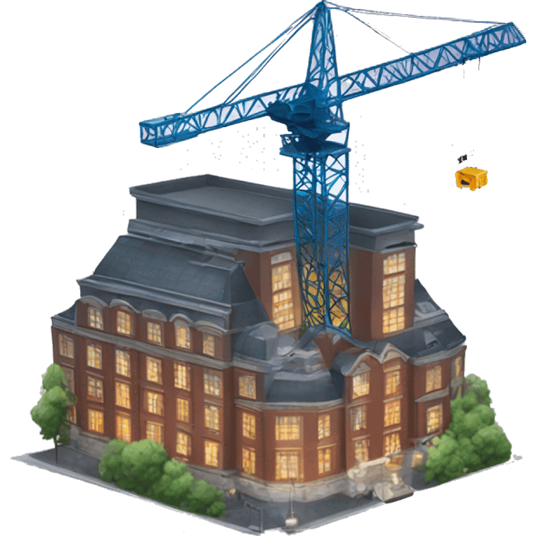 building something special with a crane and sparkles emoji