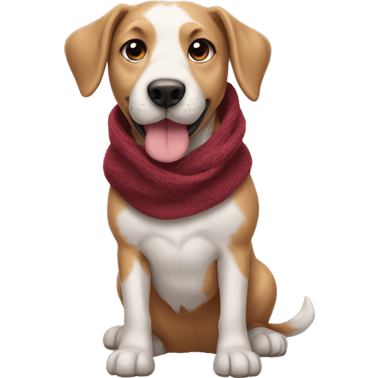 Dog wearing scarf emoji