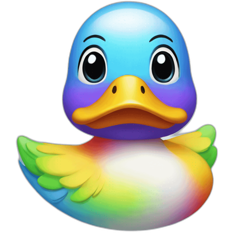 Rainbow duck emoji