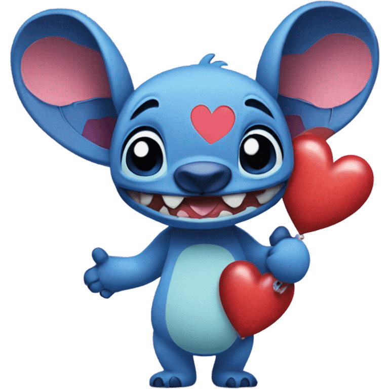 stitch with a heart emoji